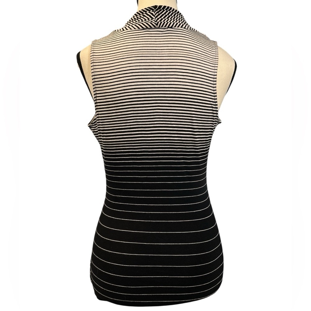 White House Black Market Black and White Striped Top - Picture 4 of 6